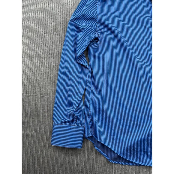 Robert Graham Tailored Fit Men Shirt Size 2XL Blue Striped Cotton Long Sleeve. - Picture 7 of 10